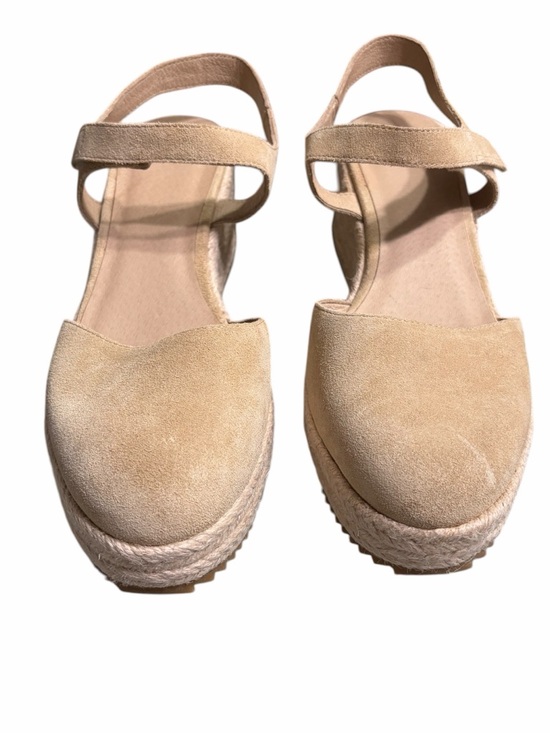 Eileen Fisher Shoes - Eileen Fisher Tan Suede Espadrille Slingback Wedge